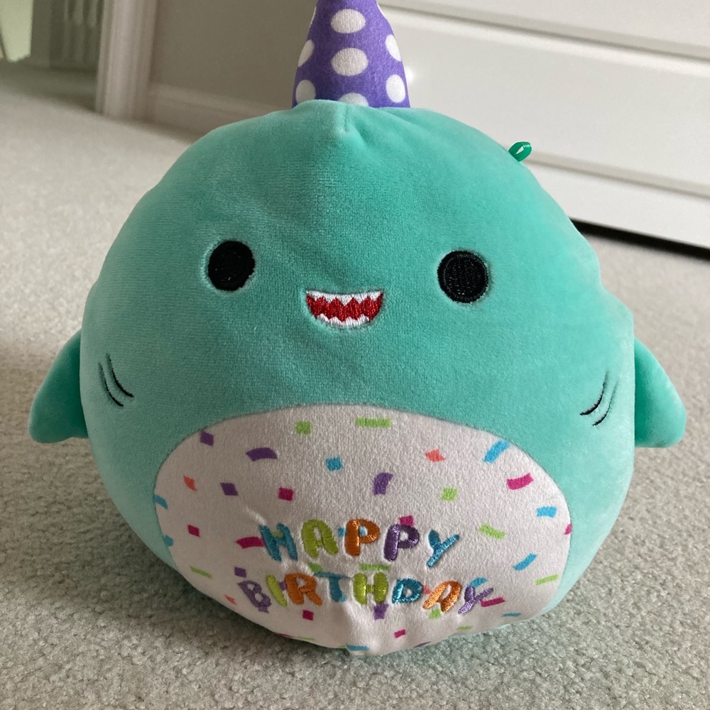 Squishmallow Happy Birthday Shark Plush